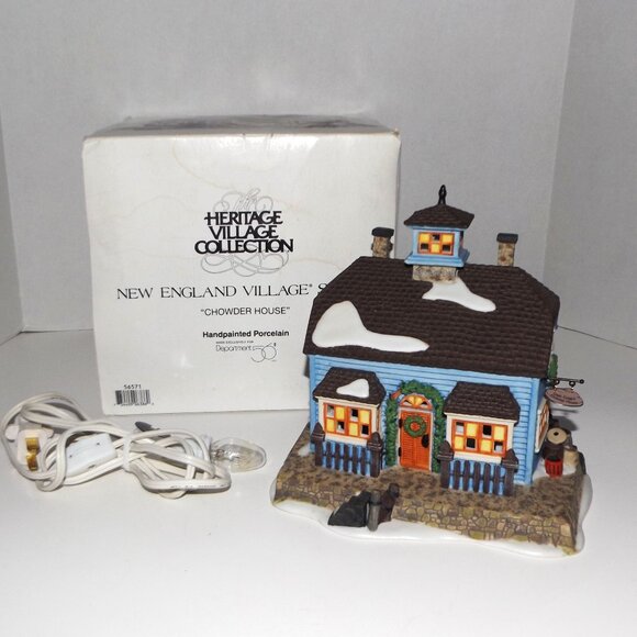 1995 Dept 56 Lighted Christmas Heritage Village Chowder House 56571 Retired - Picture 1 of 13